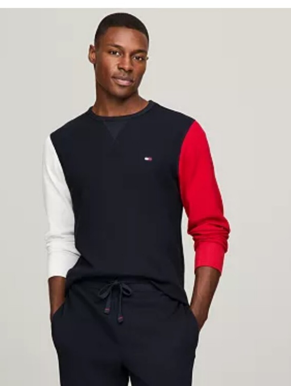 Tommy Hilfiger Men's Color Block Long Sleeve Waffle Knit Top XL NWT